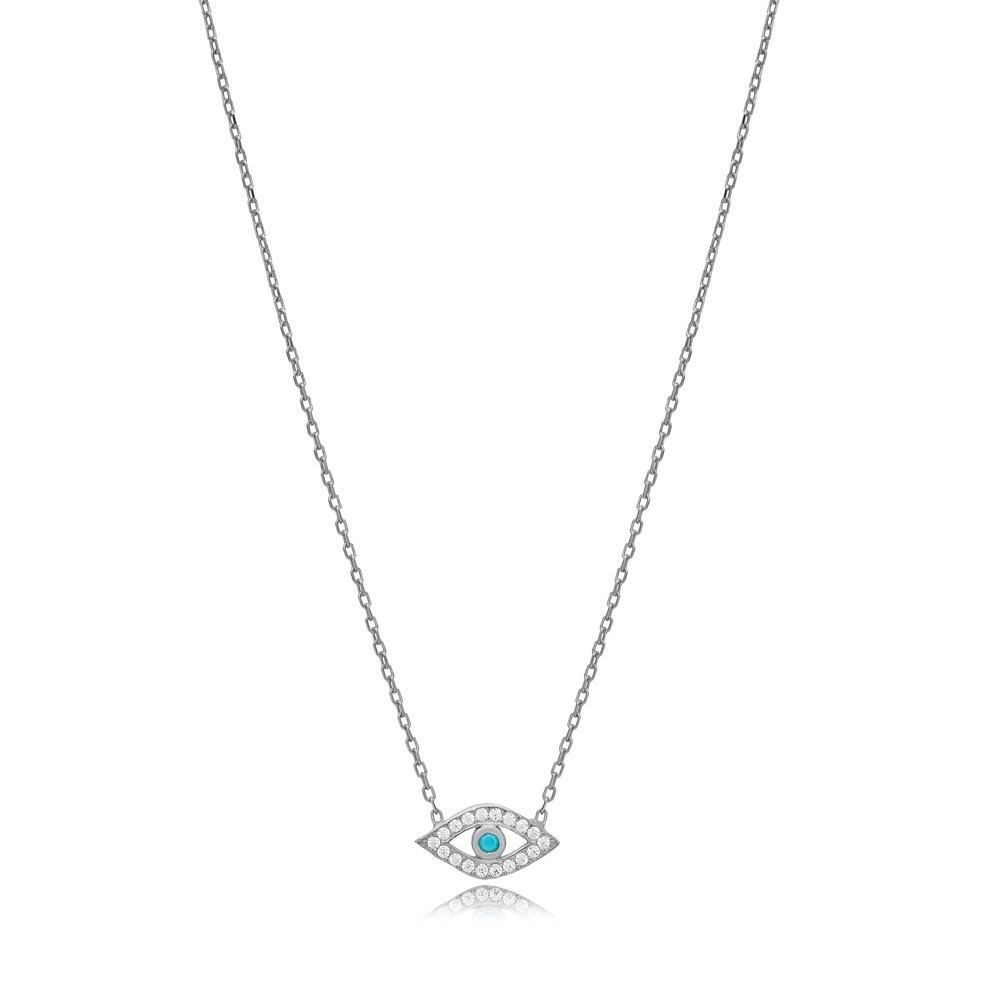✨💎Turquoise Evil Eye Necklace - Turkish Handmade 925 Sterling Silver✨
